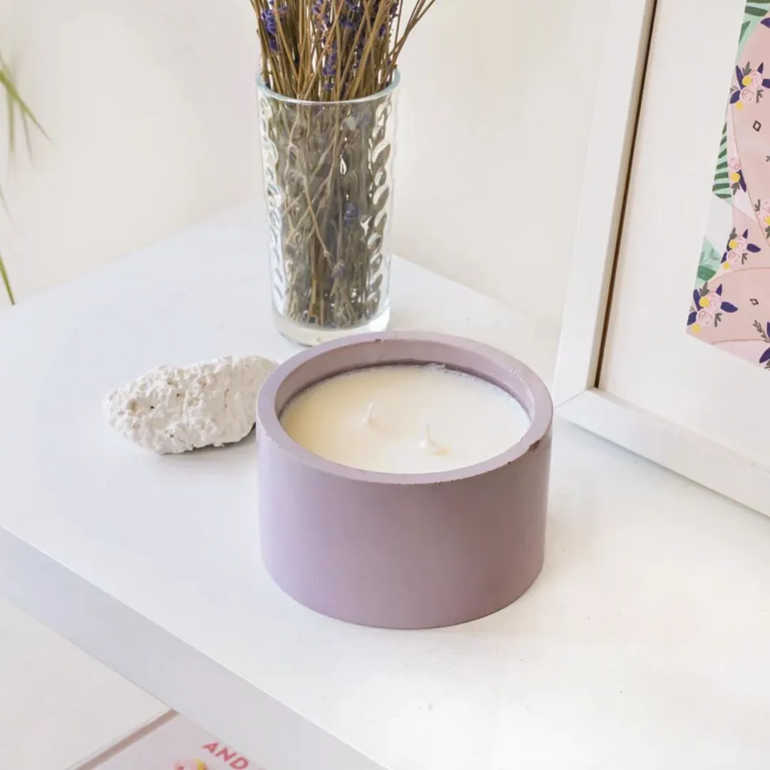 12oz Concrete Soy Wax Candle (Lavender & Eucalyptus)