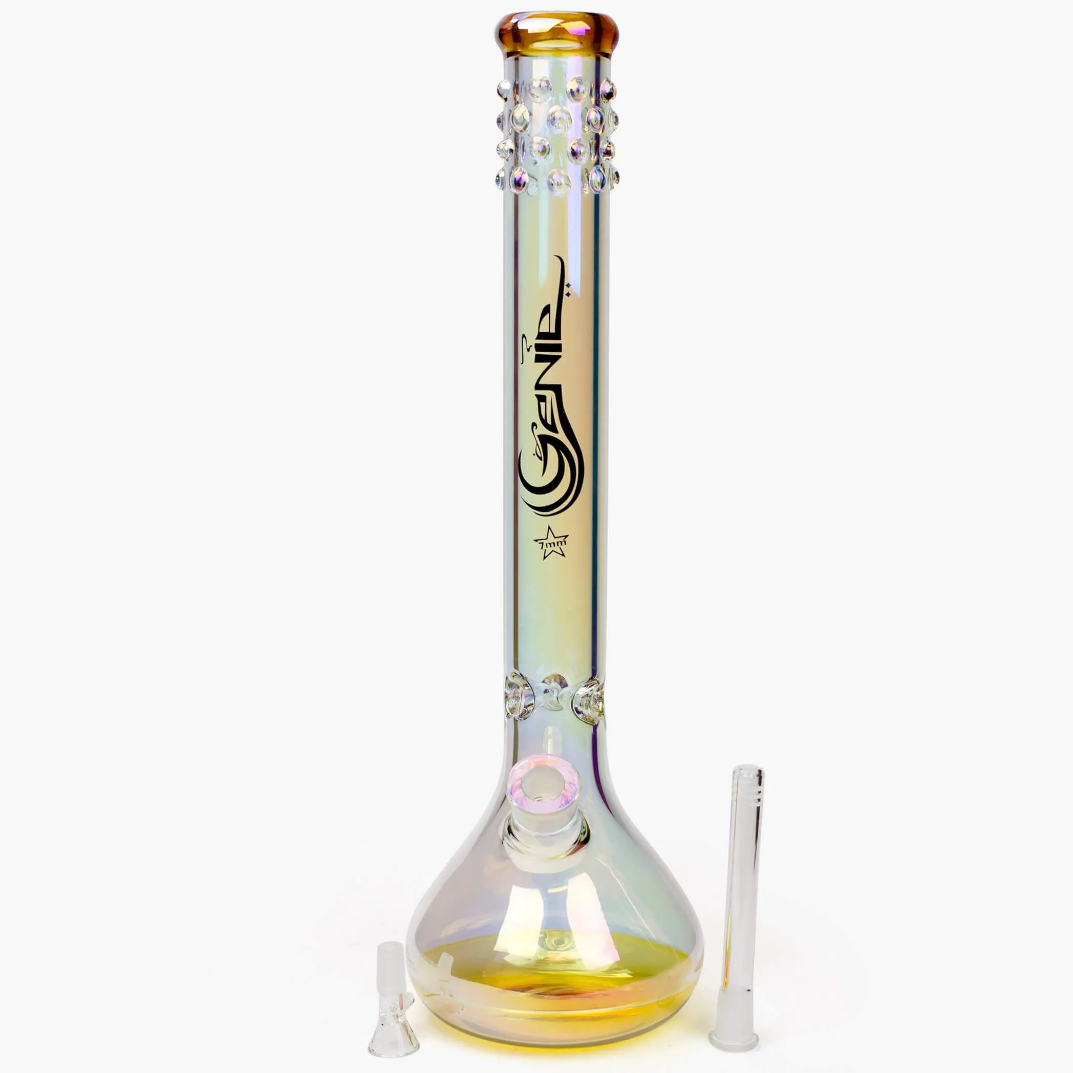 19" Genie Metallic Glass Bong Round Base