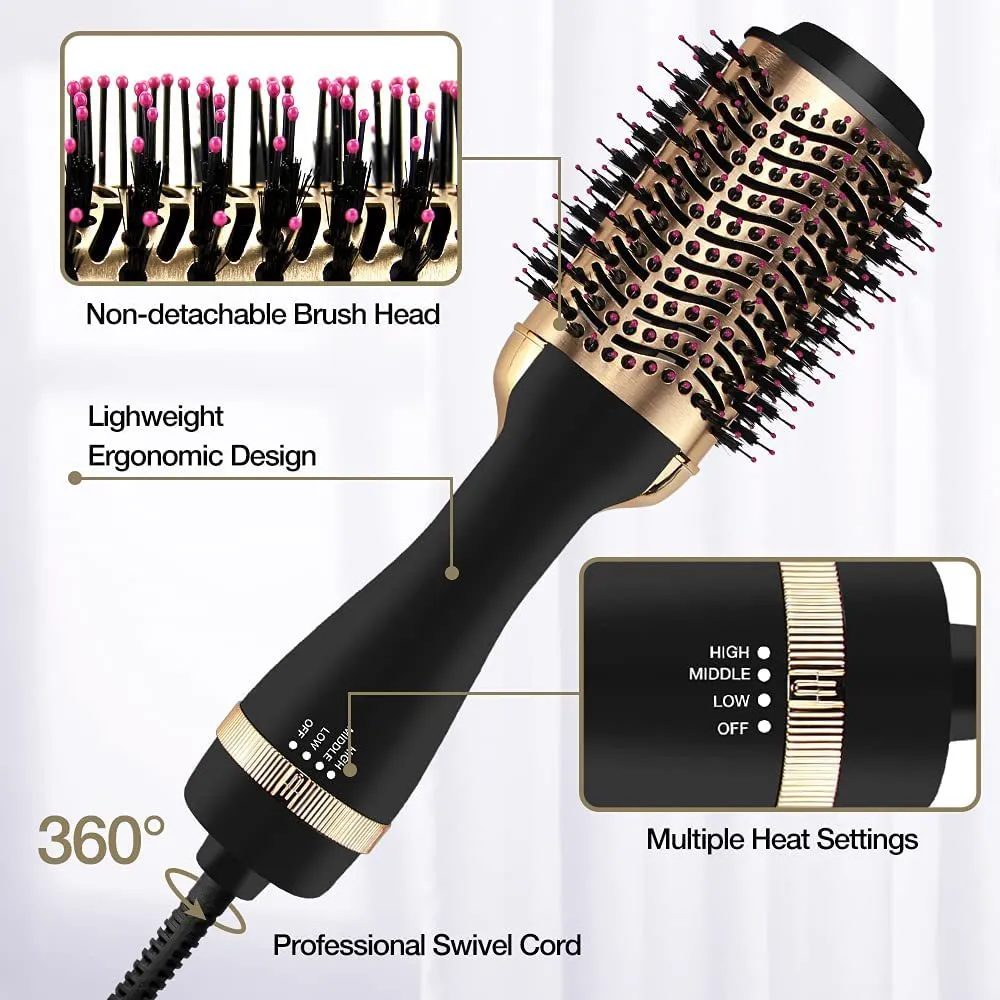 24K Gold One Step Volumizer Hair Dryer and Hot Air Brush