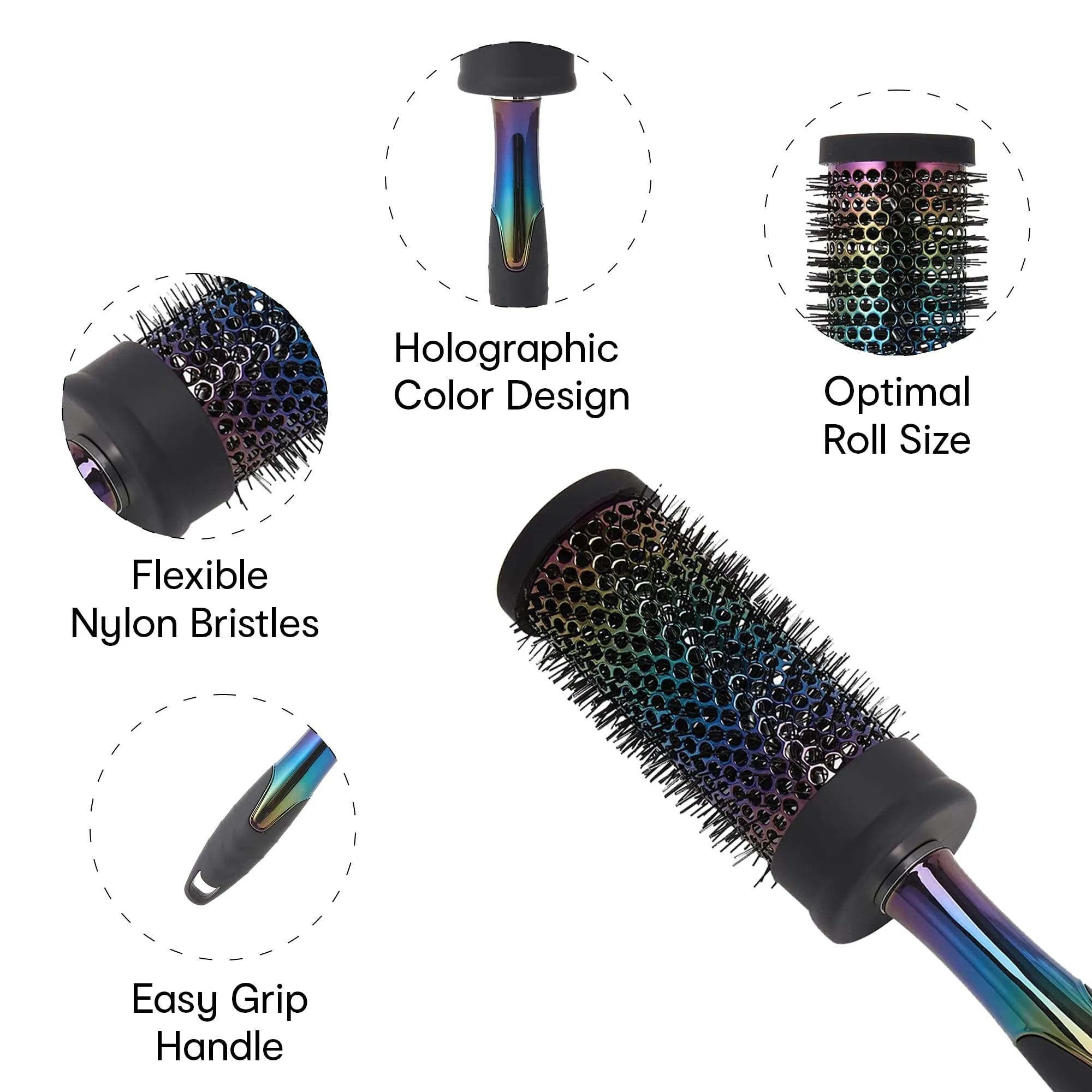 Anko Professional Round Brush for Blow Drying, Vent Blow Hair Brush |Heat Styling Lightweight Medium Barrel, Quick Styling, Blowout Volume, Styling, Curling, And Straightening