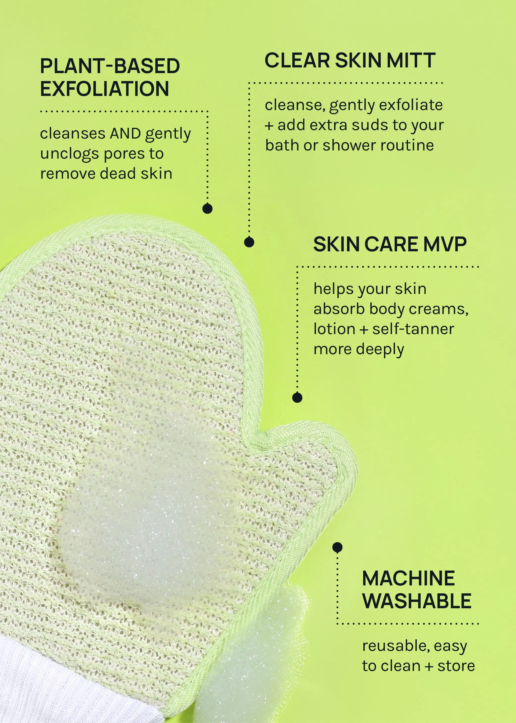 AOA Dual Exfoliating   Washcloth Mitt