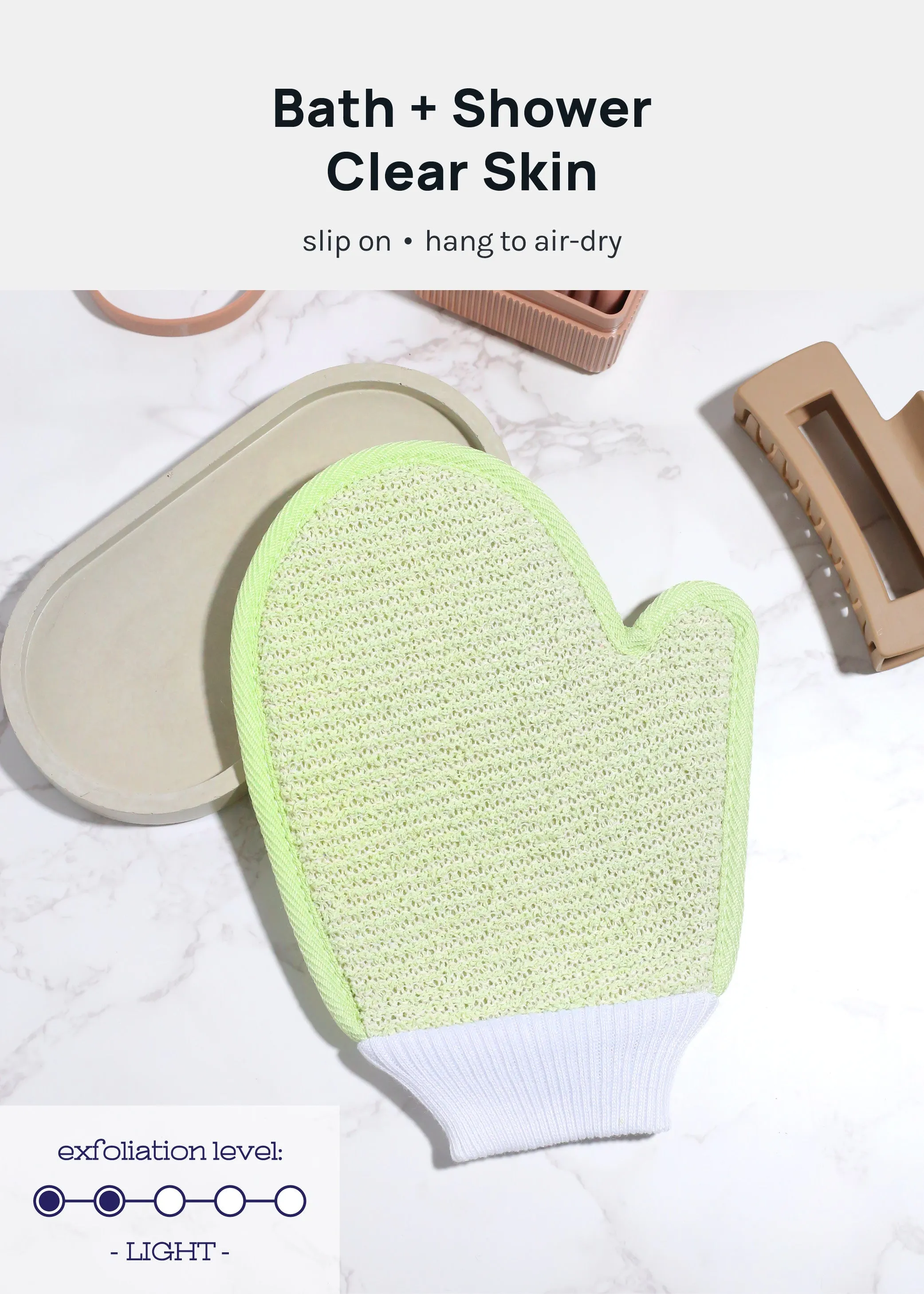 AOA Dual Exfoliating   Washcloth Mitt