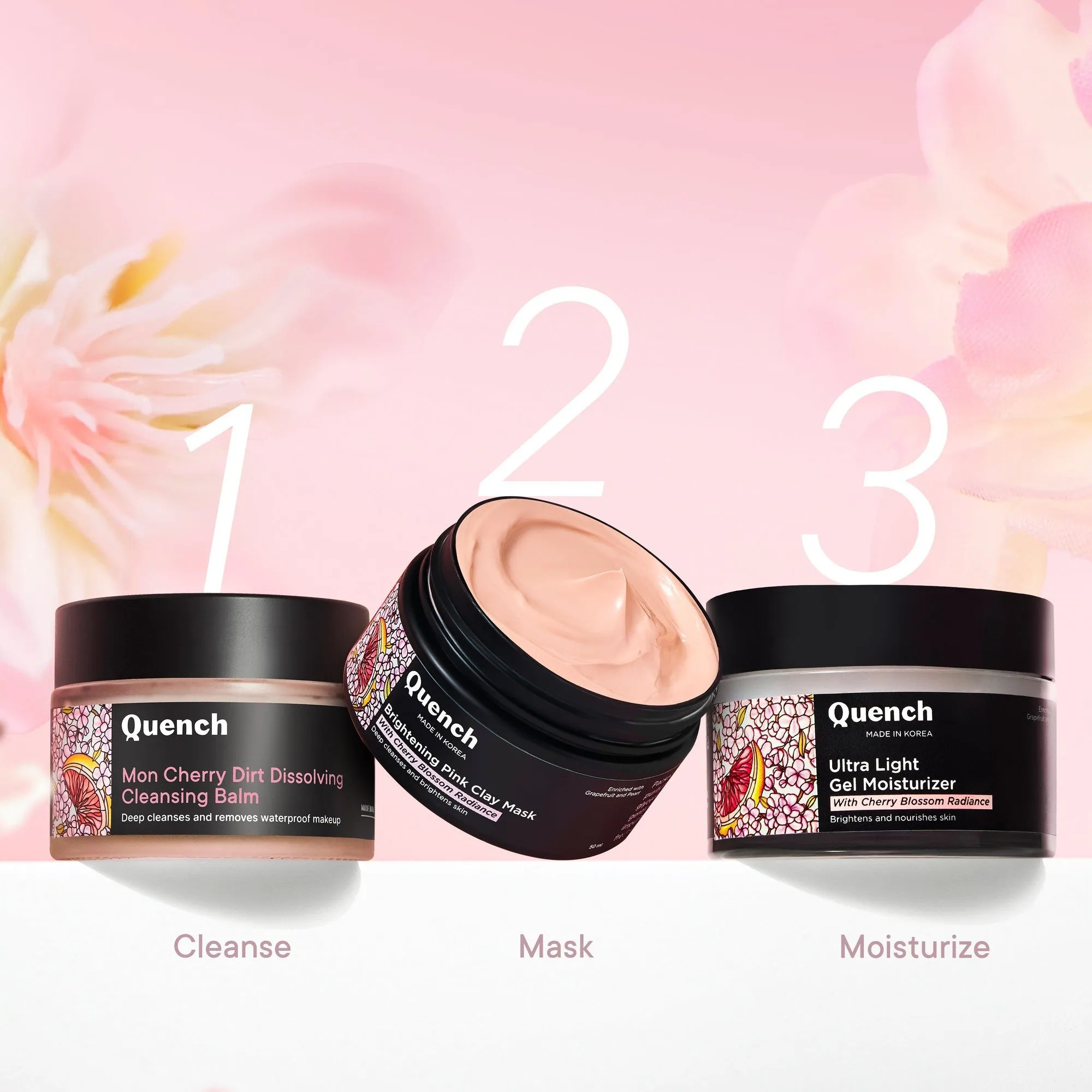 Brightening Pink Clay Mask with Cherry Blossom Radiance | De-tan & Removes Blackheads - 50 ML