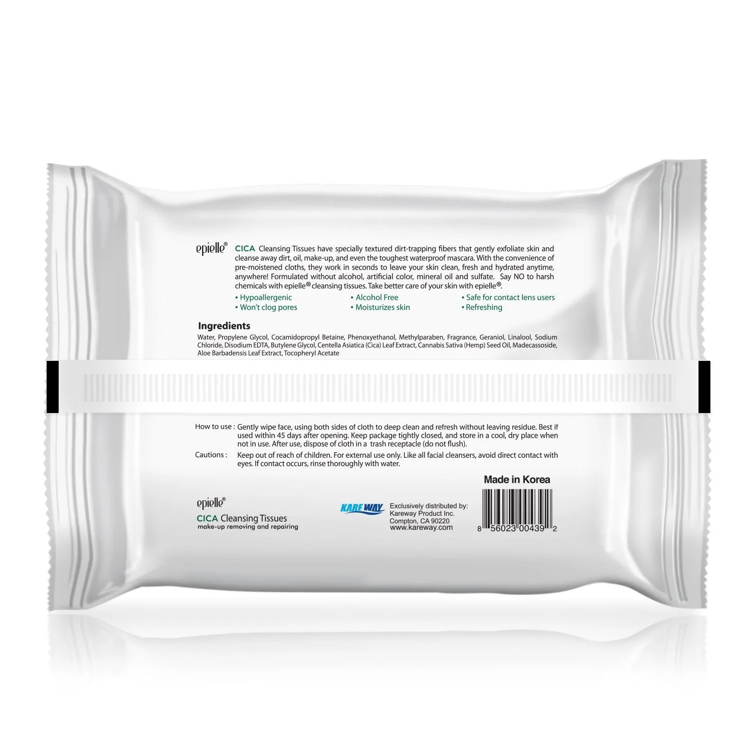 Cica Makeup Removing Cleansing Wipes | 30ct