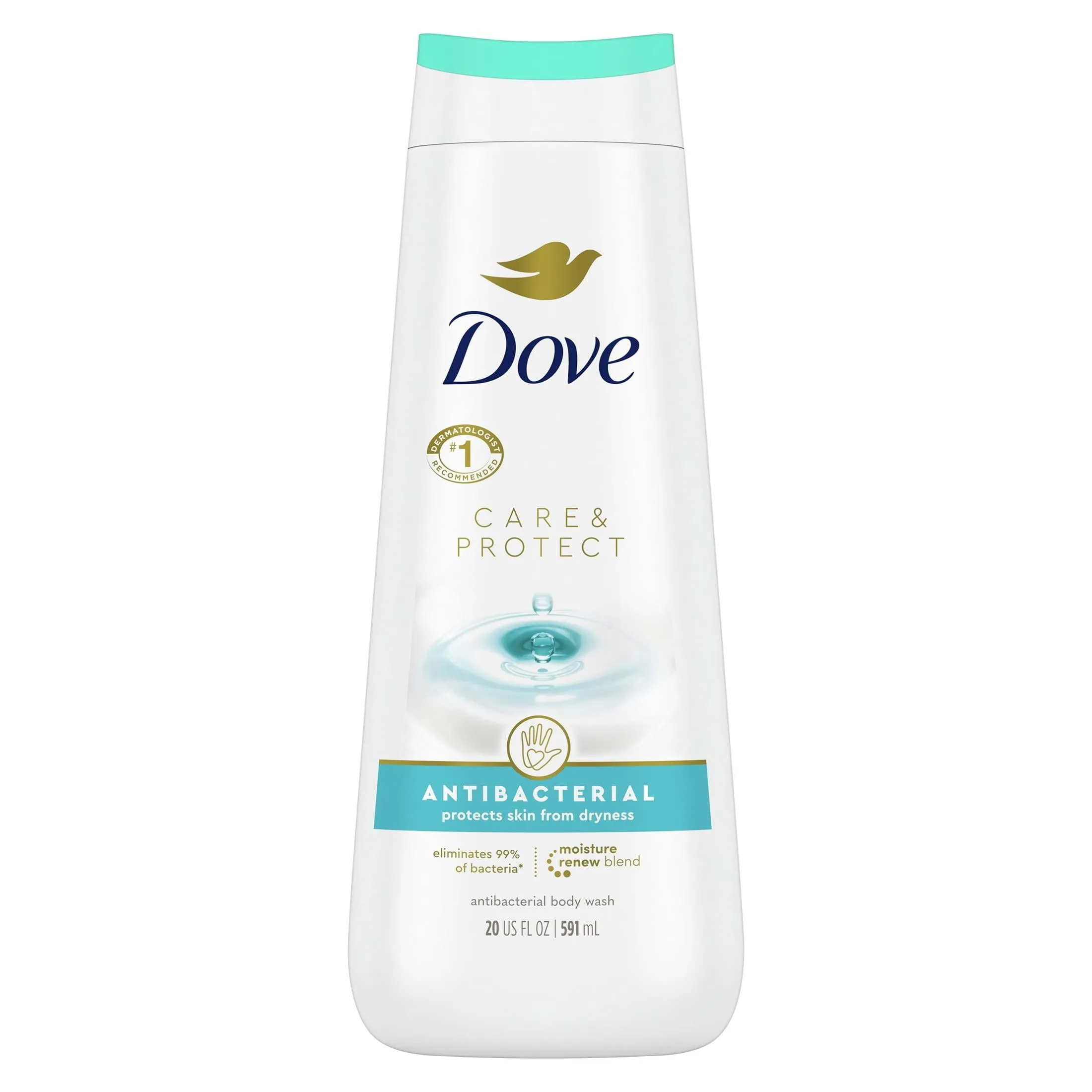 Dove Care and Protect Antibacterial Daily Use Softening Body Wash, 20 fl oz