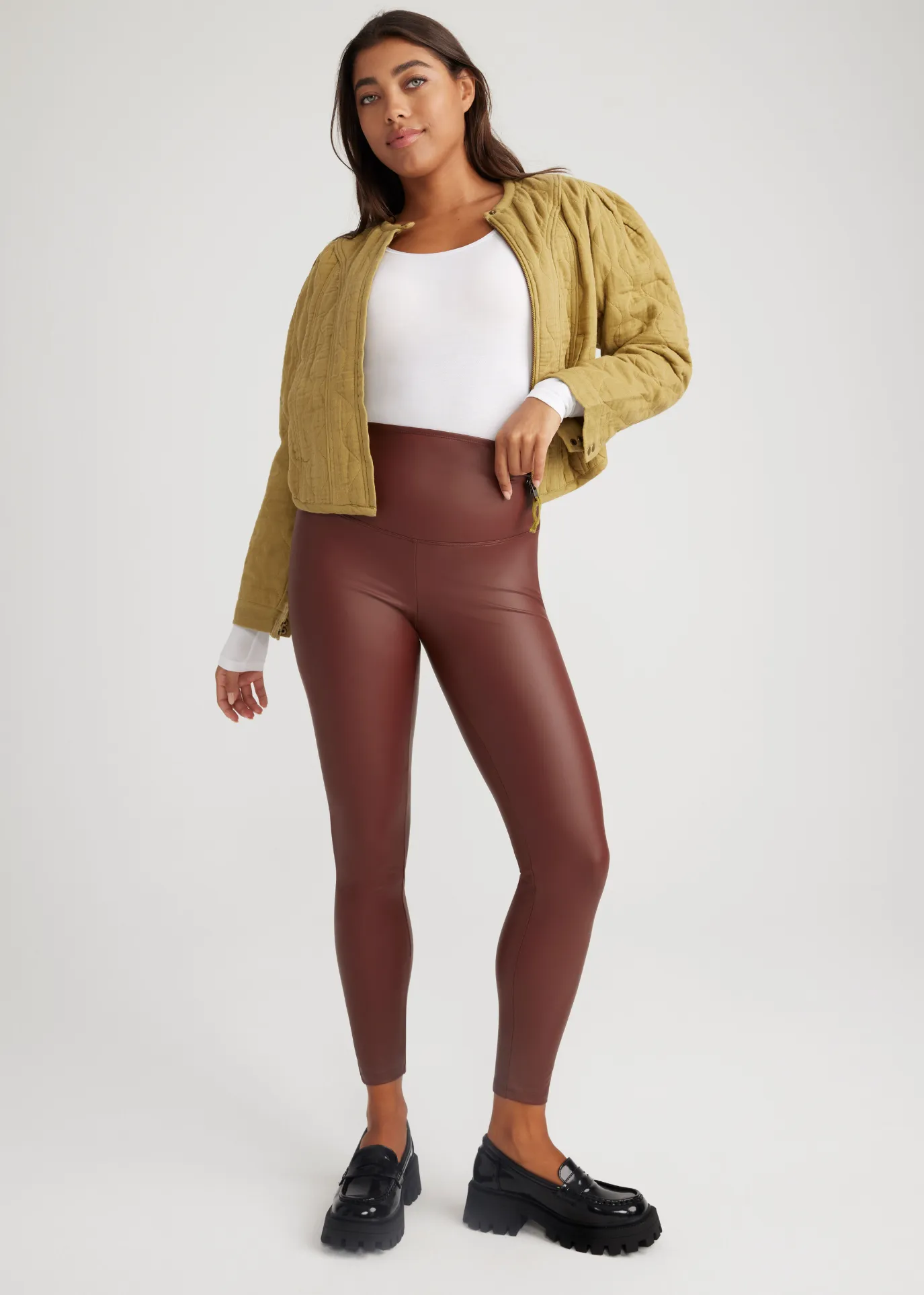 Faux Leather Shaping Legging