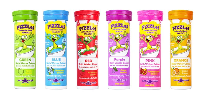 FiZZLeS 3-Pack Colourful Bath Magic for Kids - Bath Bomb