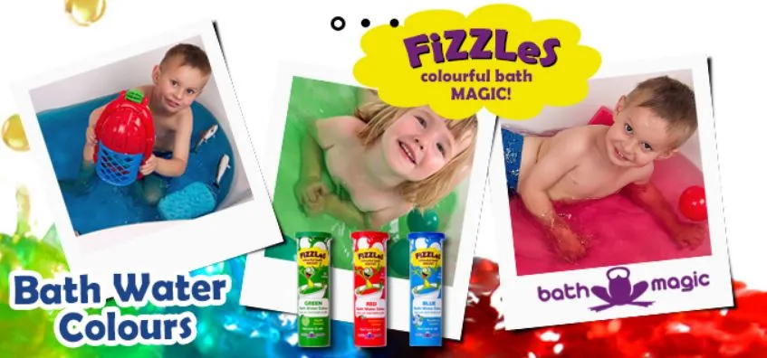 FiZZLeS 3-Pack Colourful Bath Magic for Kids - Bath Bomb