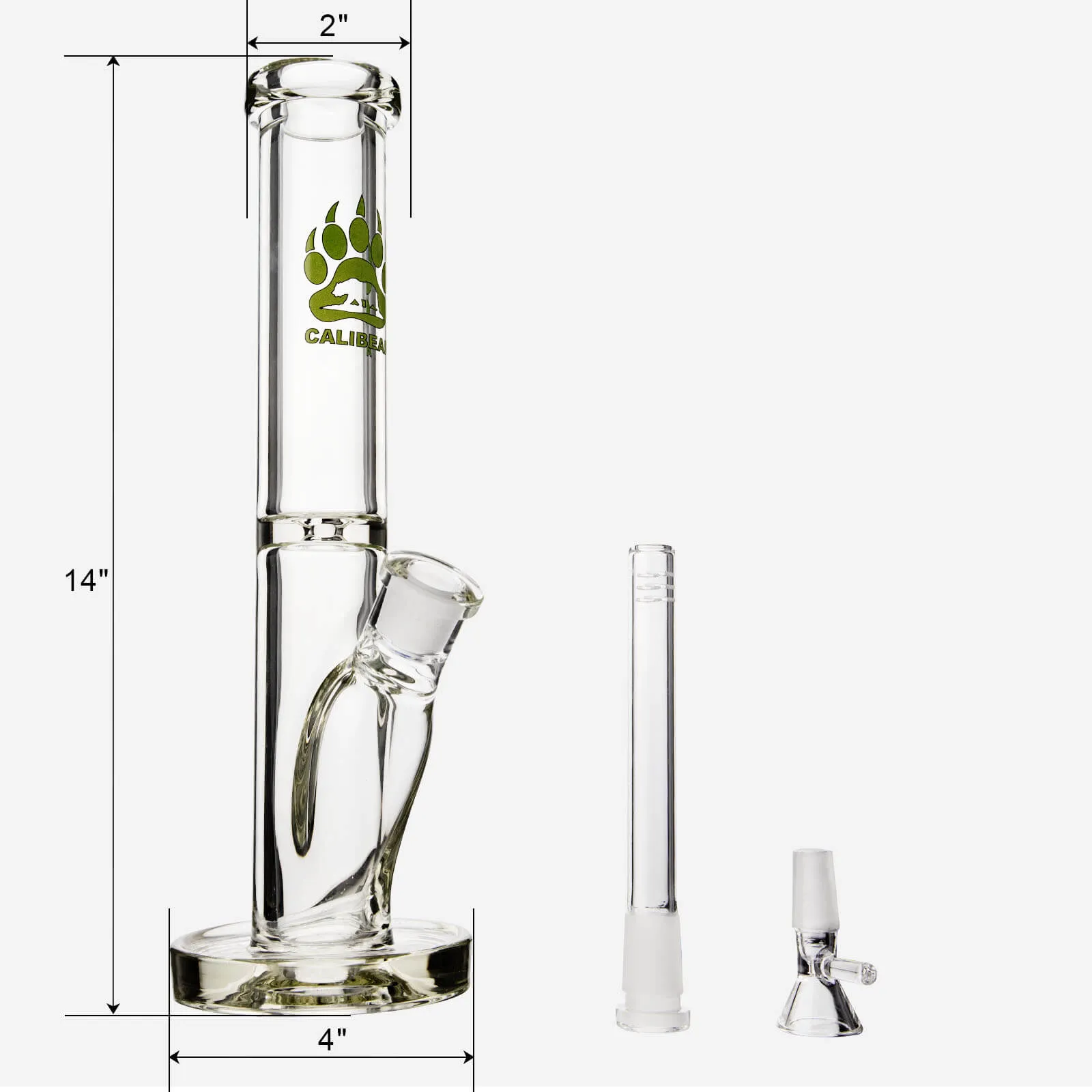 Glass Tube Bong Lime Green