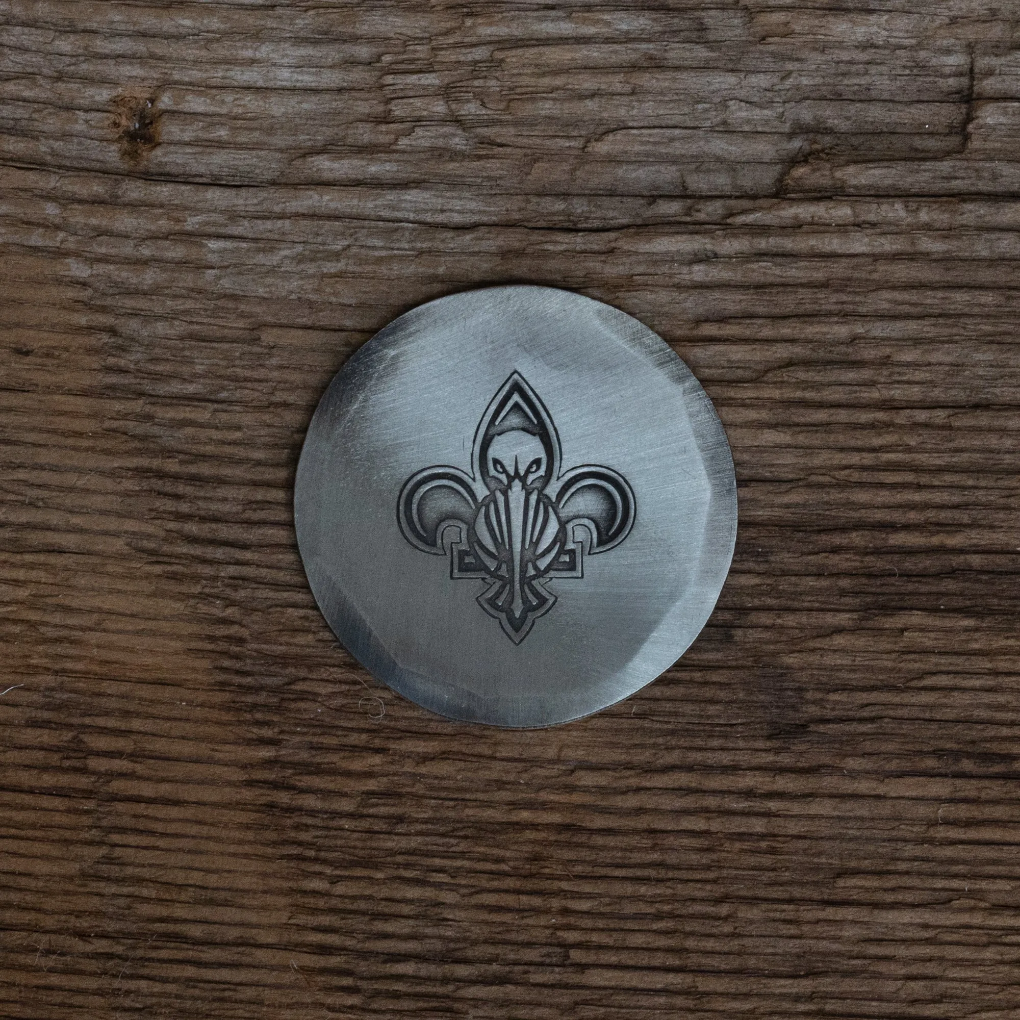 Hand Forged New Orleans Pelicans Ball Mark - Nickel