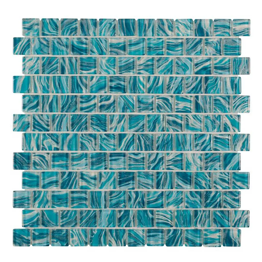 High Tide Teal, 1" x 1" - Glass Tile