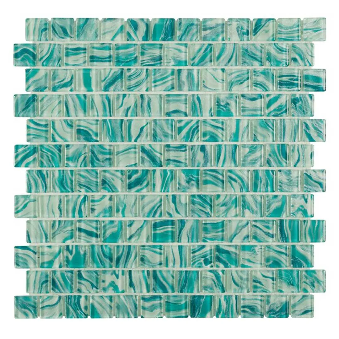 High Tide Turquoise, 1" x 1" - Glass Tile