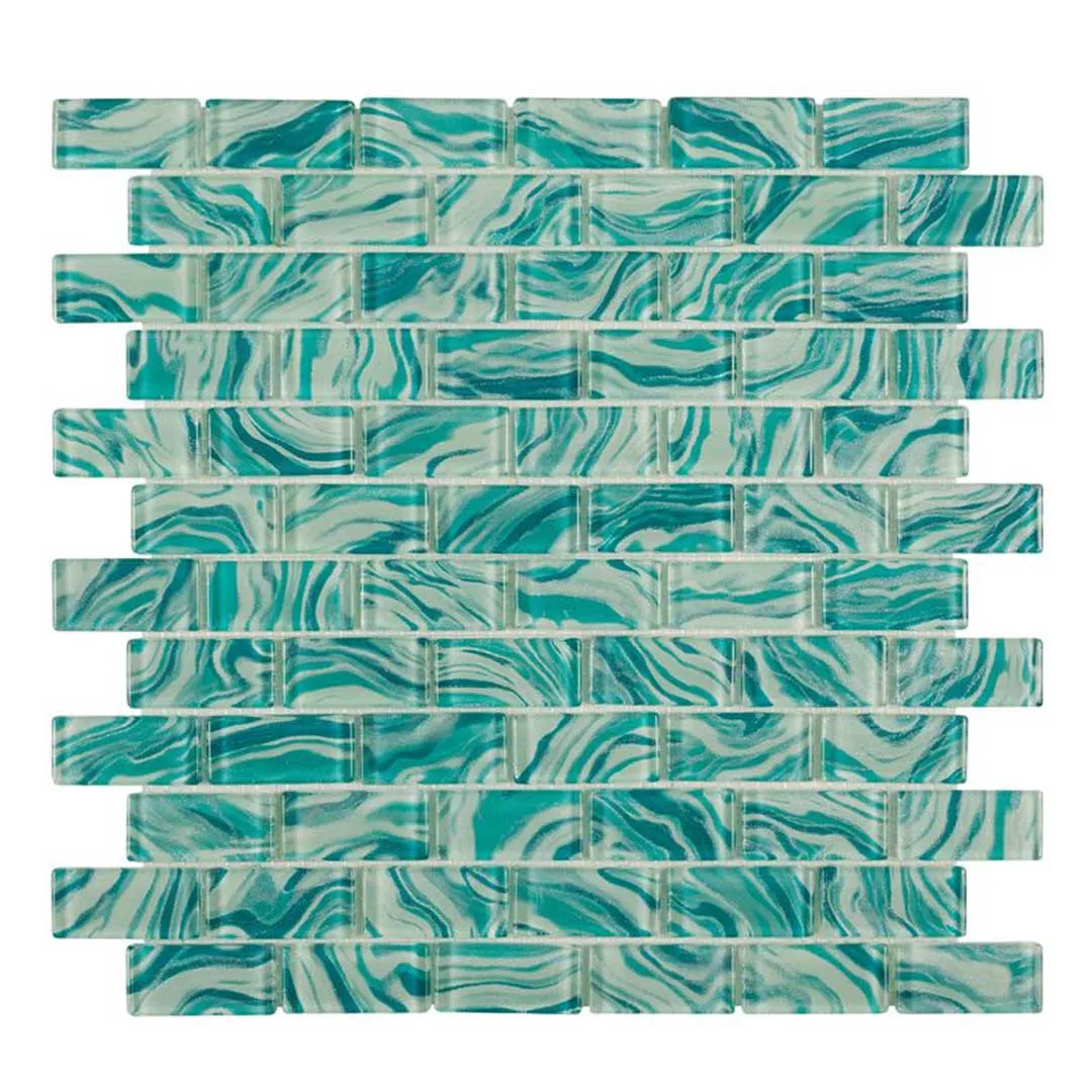 High Tide Turquoise, 1" x 2" - Glass Tile