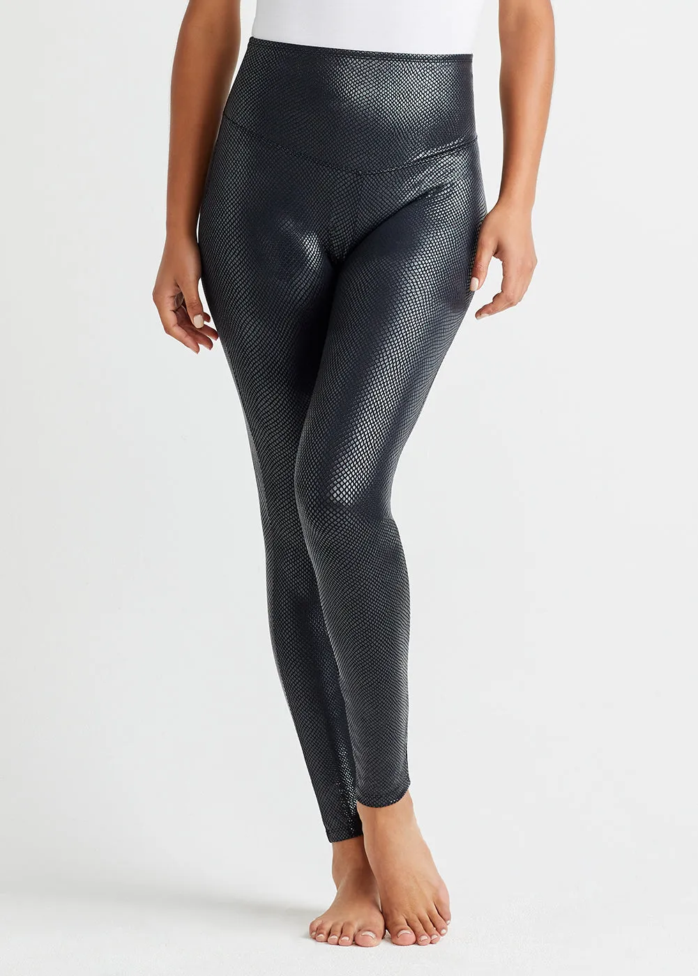 Katia Snake Print Shaping Legging - Faux Leather