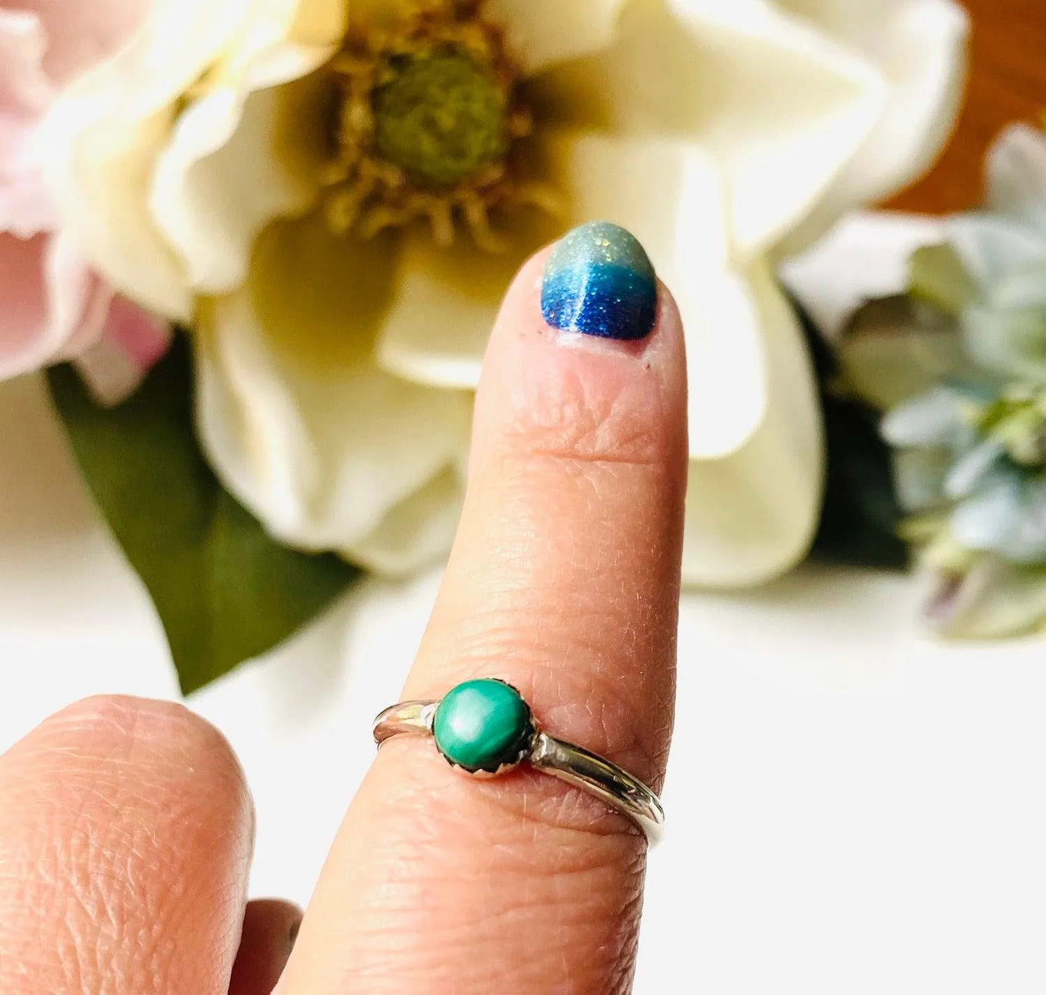 Malachite Stacking Ring Size 10