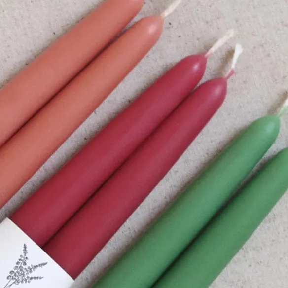 Natural Beeswax Taper Candles • hand dipped