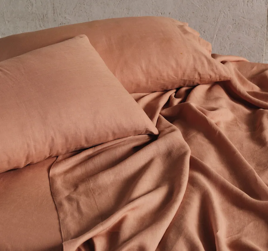 Nimes Linen Mega Sheet Set Range Clay