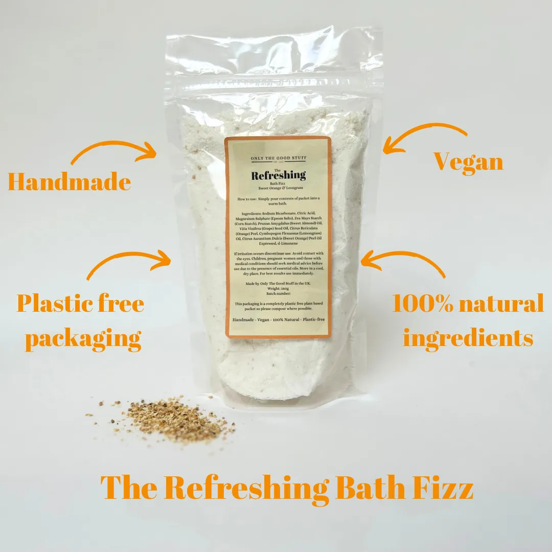 Only The Good Stuff - Bath Fizz Pouch- Natural & Plastic free