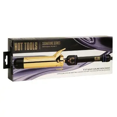 Open Box - Hot Tools Signature Series Gold curling Iron/Wand - 1.5"