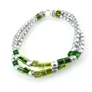 "Shimmer Bar" (Green) Bracelet