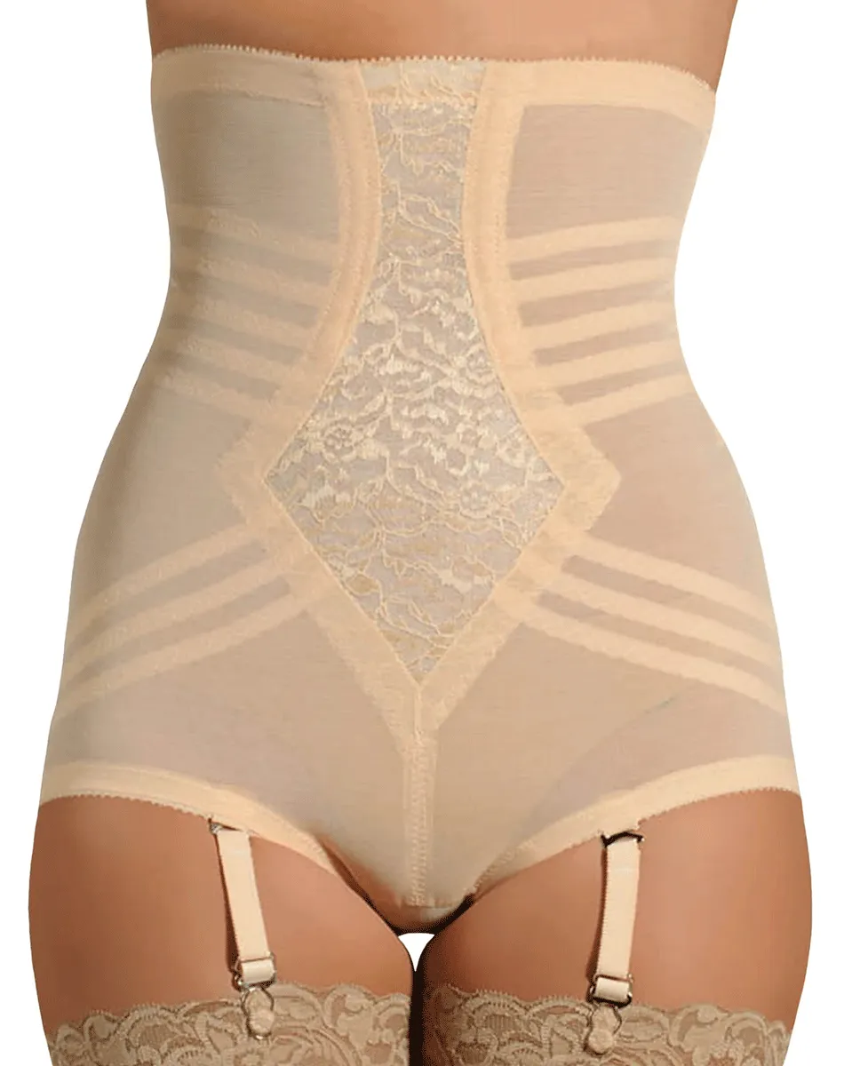 Rago Extra Firm High Waist Brief - Beige / Black / White