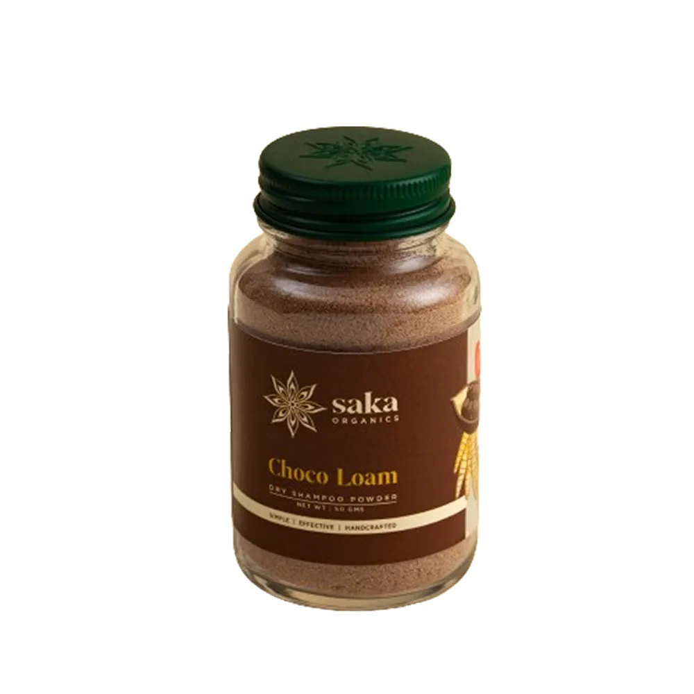 Saka - Choco Loam | Handmade Dry Shampoo Powder | Natural Hair Care for All Hair Types (50gms)