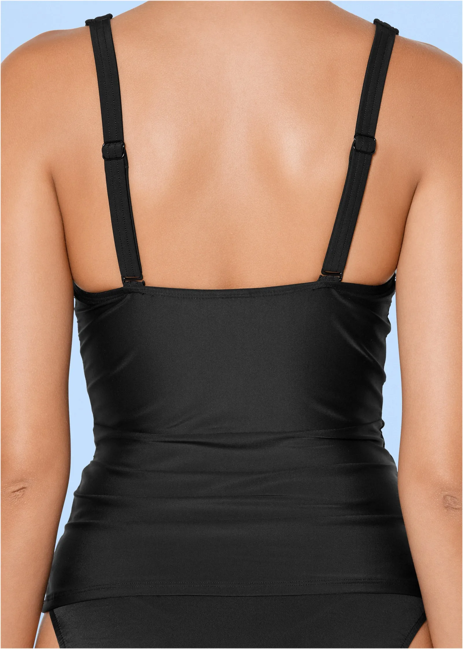 Slenderizing Tankini Top - Cobalt & Black