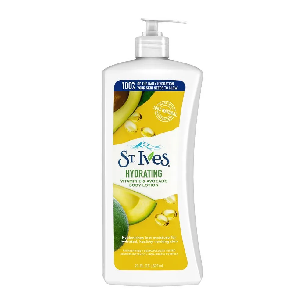 St.lves Body Lotion Daily Hydrating Vitamin E & Avocados - 621ml