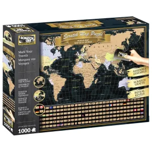 World Map Scratch Off Jigsaw Puzzle Assemble Reveal 1000 Pieces